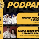 Emicida, Rashid e Projota estarão juntos no Podpah nesta quarta (12)